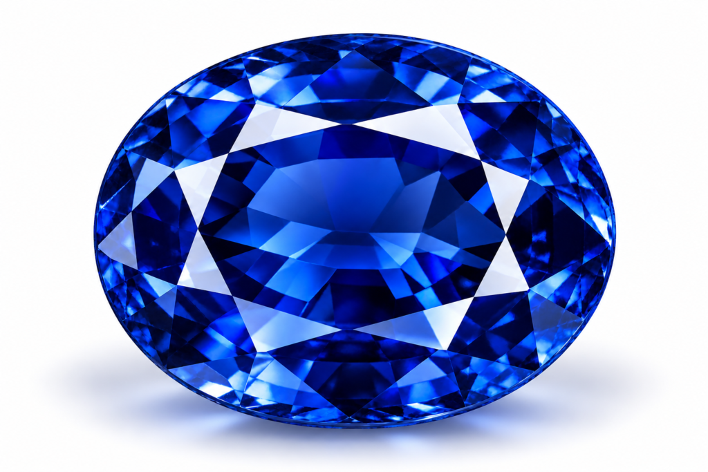 brilliant oval blue sapphire gemstone