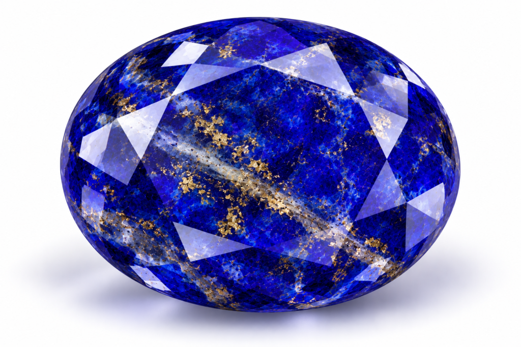 faceted lapis lazuli gemstone