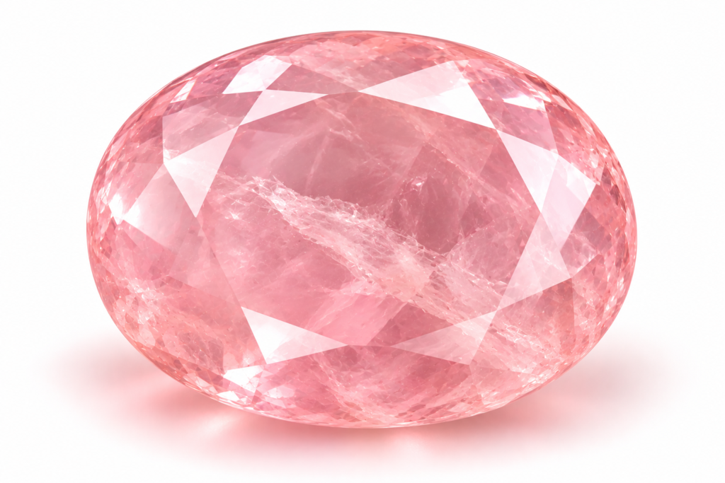 polished pink rose quartz gemstone