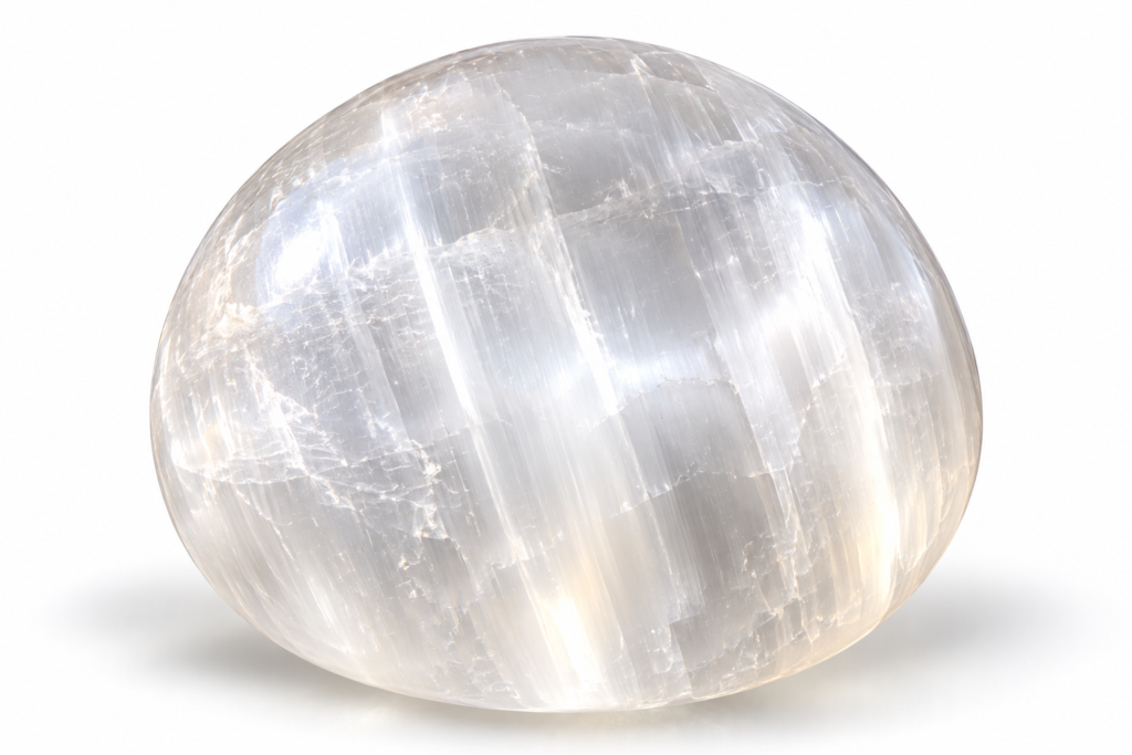 polished translucent selenite sphere