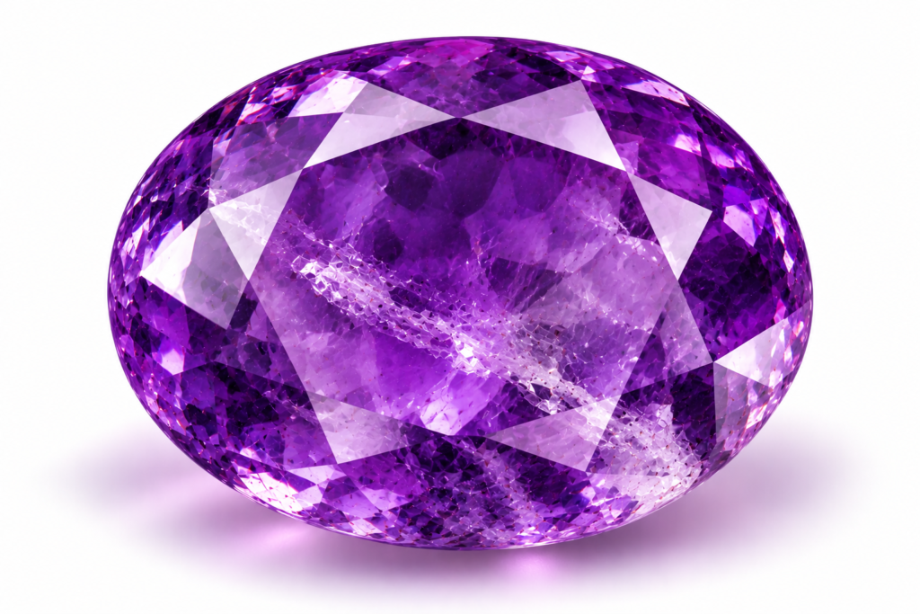 radiant oval amethyst gemstone